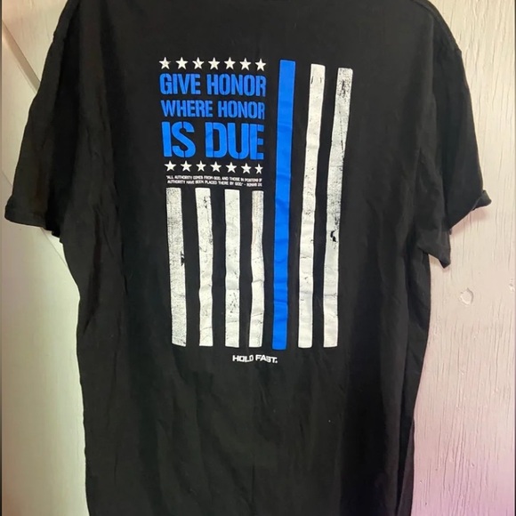 Hold Fast shortsleeve crewneck blueline T-Shirt ladies xl extra large police cop - Picture 3 of 5